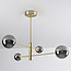 4-lichts plafondlamp Stiri - smoke glas in goud
