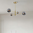 4-lichts plafondlamp Stiri - smoke glas in goud
