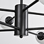 Design plafondlamp mat zwart met marmerlook bollen, 8-lichts - Idaho
