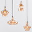 6-lichts hanglamp Trinidad - zwart en amber glas
