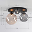 Plafondlamp Lumose 3-lichts - amber, smoke en transparant glas