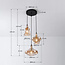 3-lichts industriële hanglamp Trinidad - zwart en amber glas