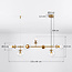 7-lichts design hanglamp Hepta - transparant glas en goud