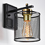Industriële muurlamp zwart met goud - Sevilla