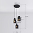 3-lichts hanglamp Pella - smoke glas en zwart