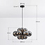 12-lichts hanglamp Decadi - zwart en smoke glas