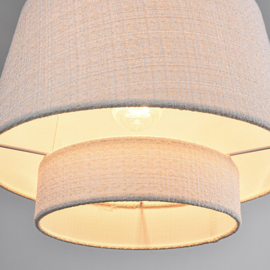 Japandi hanglamp Vilo - wit stof