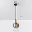 1-lichts hanglamp Appeso - zwart, goud en smoke glas
