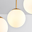 Ronde plafondlamp goud met melkwit glas, 5-lichts - Carat