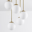 Ronde plafondlamp goud met melkwit glas, 5-lichts - Carat
