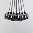 12-lichts hanglamp Ventura - zwart en smoke glas