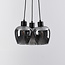 3-lichts hanglamp Ventura - zwart en smoke glas
