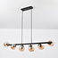 Design hanglamp  6-lichts met amber glas - Guadeloupe