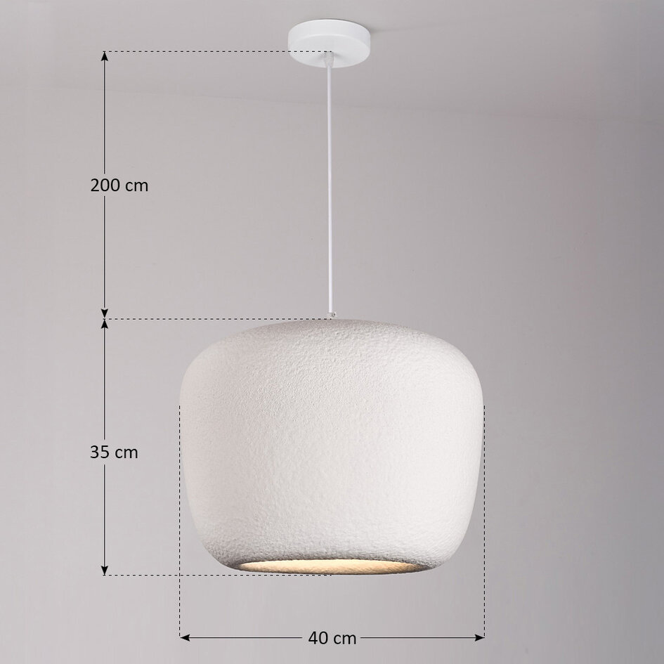 Wabi Sabi hanglamp Kumo Ø40 cm met steeneffect - wit