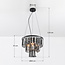 3-lichts hanglamp Kristal - zwart en smoke glas