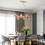 16-lichts luxe hanglamp Sunita - goud en amber glas