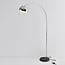 Gebogen staande lamp Bowie in chroom met zwart marmer