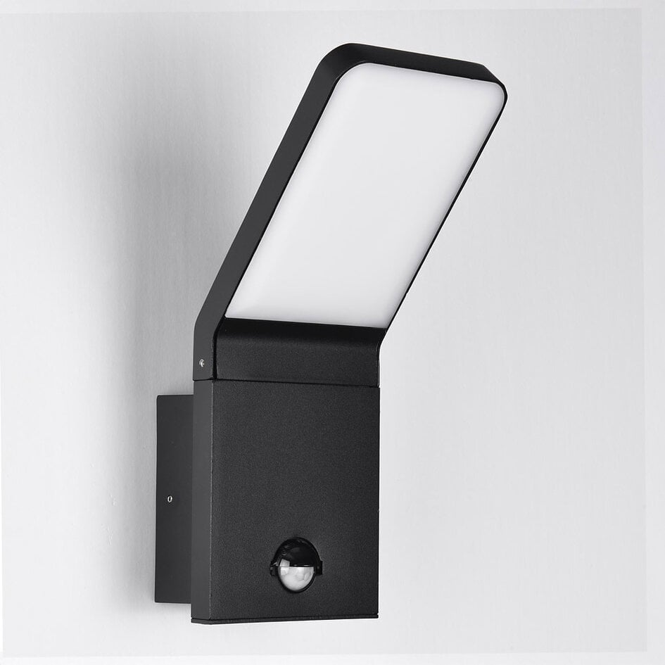 Buitenwandlamp Franco met bewegingssensor - zwart en geïntegreerde LED