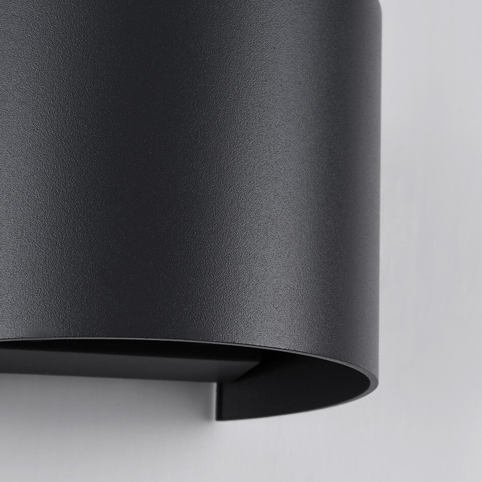 Wandlamp rond Lizzy - antraciet