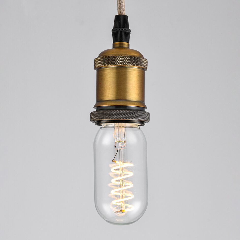 LED filament buislamp 4W, 2700K, helder glas met spiraal - dimbaar