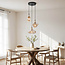 3-lichts industriële hanglamp Trinidad - zwart en amber glas