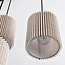 6-lichts hanglamp met beige stoffen lampenkappen - Vouw