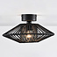 Zwarte plafondlamp Woven van gevlochten touw