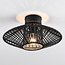 Zwarte plafondlamp Woven van gevlochten touw