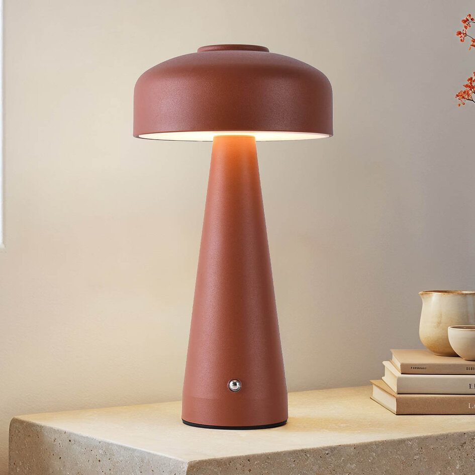 Oplaadbare mushroom lamp Soma met touch dimmer en aanpasbare kleurtemperatuur