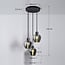 3-lichts design hanglamp Kansas - smoke glas