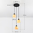 3-lichts hanglamp mat zwart met marmerlook - Marmore