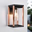 Buitenwandlamp Pancha in houtoptiek