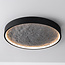 3-lichts plafondlamp Cercul dimbaar - zwart en grijs steeneffect Ø40, 18W