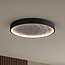 3-lichts plafondlamp Cercul dimbaar - zwart en grijs steeneffect Ø40, 18W