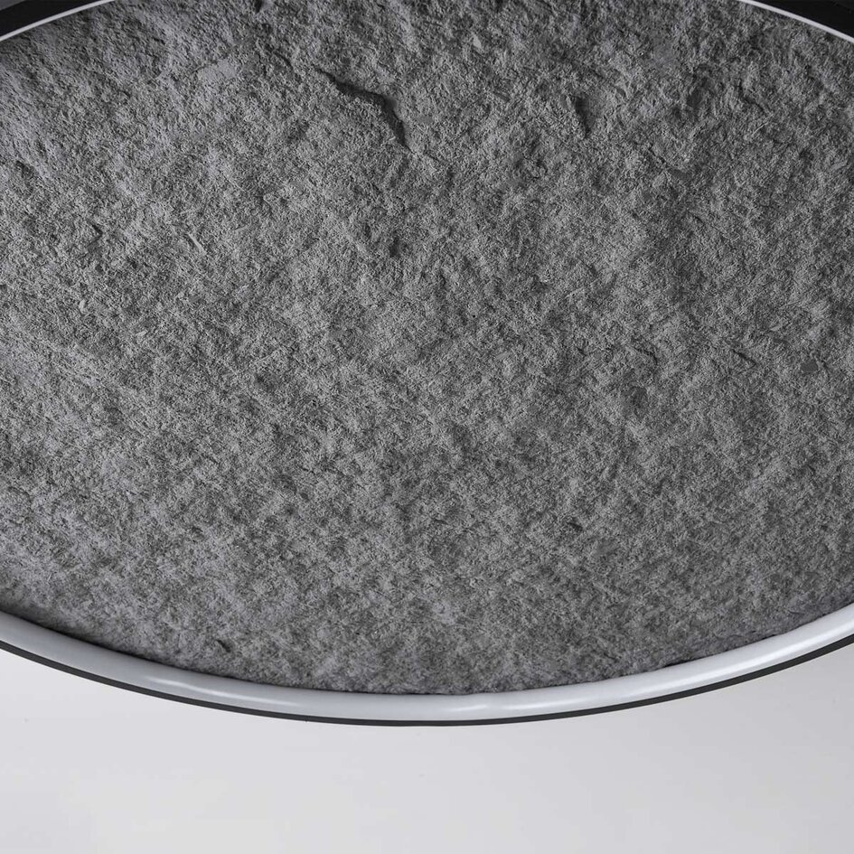 Plafondlamp zwart Cercul met 3-staps dimbare LEDs en grijs steeneffect, Ø60 cm, 29W