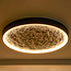 Plafondlamp Cercul met 3-staps dimbare LEDs en grijs steeneffect, Ø60 cm, 29W