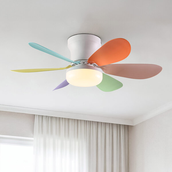 Kleurrijke plafondventilator Swift incl lamp en afstandsbediening