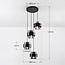 4-lichts hanglamp Fynna - zwart en smoke glas