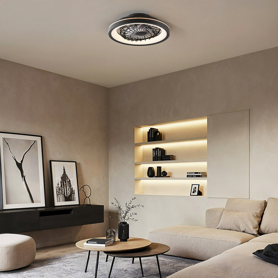 Plafondventilator met dimbare LEDs en RGB functie - Flow