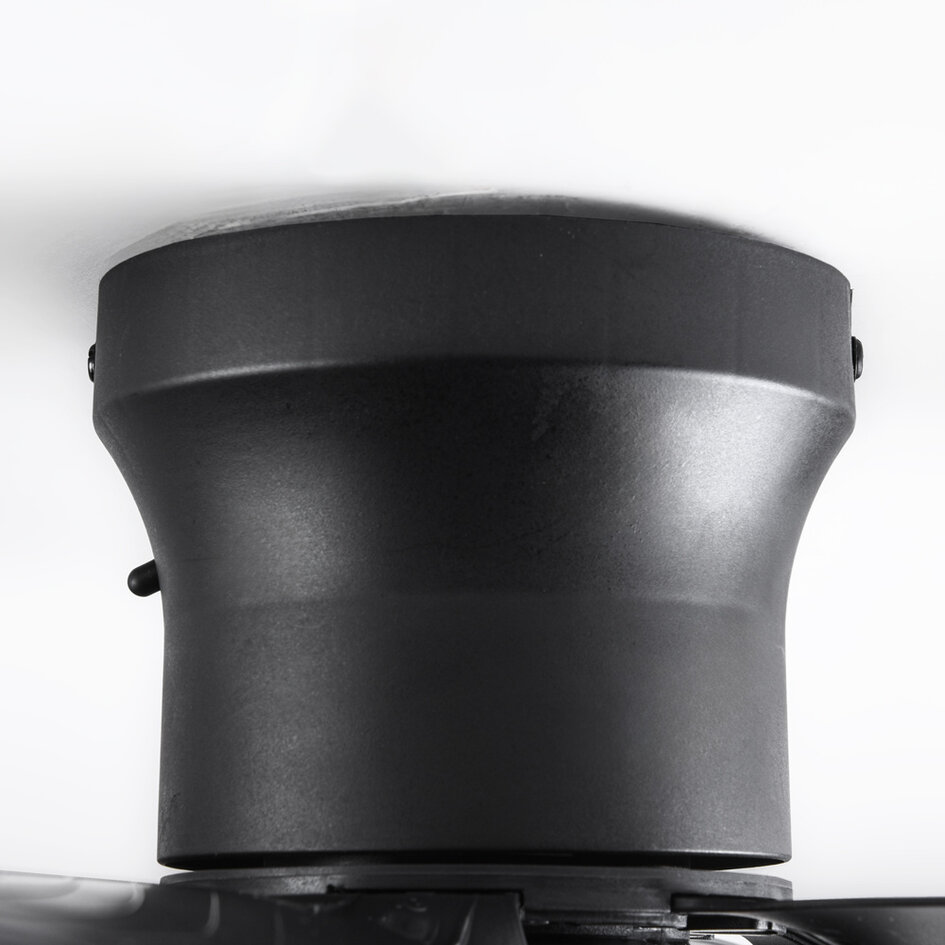 Zwarte plafondventilator met  dimbare LEDs en aanpasbare kleurtemperatuur - Swift