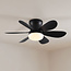 Zwarte plafondventilator met  dimbare LEDs en aanpasbare kleurtemperatuur - Swift