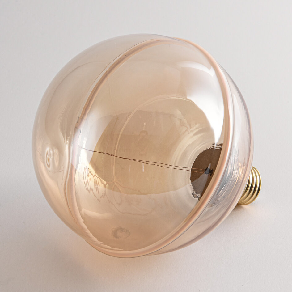 4W filament lamp E27, 1800K, amber glas met horizontale ring Ø13 cm - dimbaar