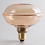 4W dimbare UFO filament lamp E27, Ø13 cm, 1800K, amber glas met horizontale ring