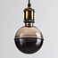 Dimbare 4W filament lamp E27, 1800K, amber en smoke glas met horizontale ring Ø13 cm