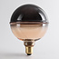 Dimbare 4W filament lamp E27, 1800K, amber en smoke glas met horizontale ring Ø13 cm