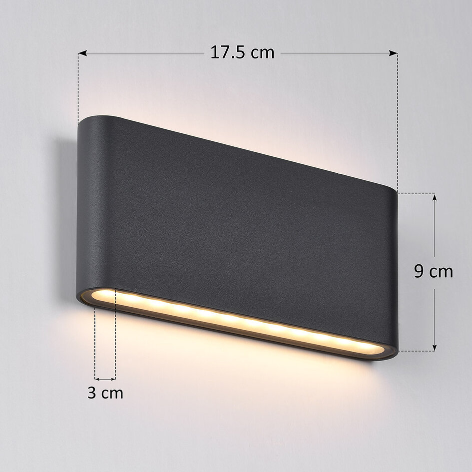 Design wandlamp Tommy - antraciet