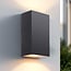 2-lichts buitenwandlamp Cole - zwart met geïntegreerde LED
