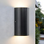 2-lichts buitenwandlamp Lila - zwart met geïntegreerde LED