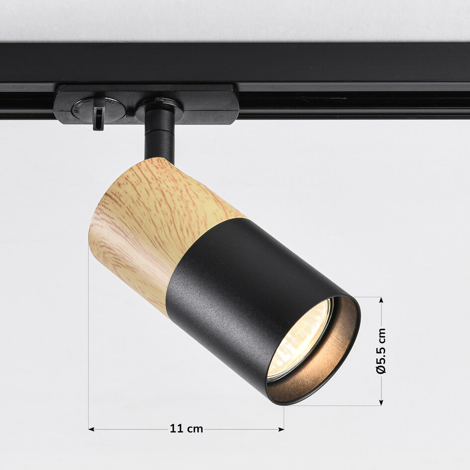 Design 1-fase railsysteem 3 meter eiken houtlook - Linn