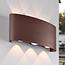 Robuuste buitenwandlamp Sena - roestbruin met geïntegreerde LED